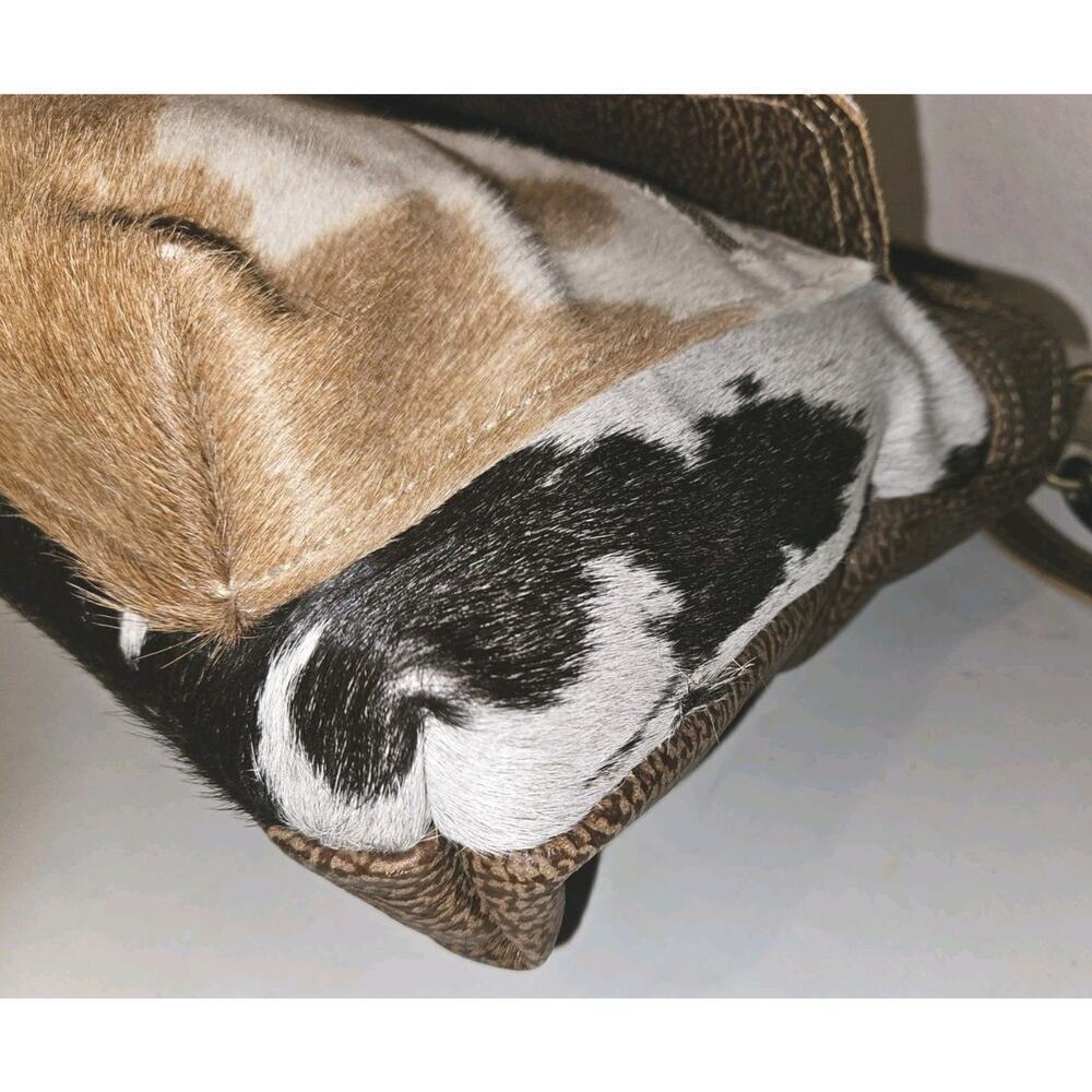 Vintage Myra Bag Bygone Leather & Cowhide Crossboy Bag 10x9x2 View 6